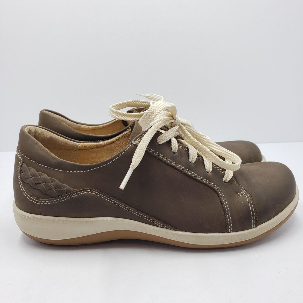 Aetrex Dana Brown Leather Lace Up Comfort Support Sneakers Womens 8.5 - Picture 5 of 11